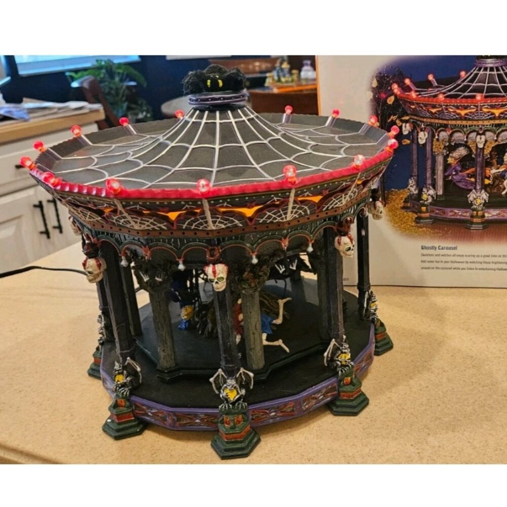 WORKING DEPT 56 GHOSTLY CAROUSEL HALLOWEEN ANIMATED ORIGINAL SNOW VILLAGE SERIES - Picture 7 of 16